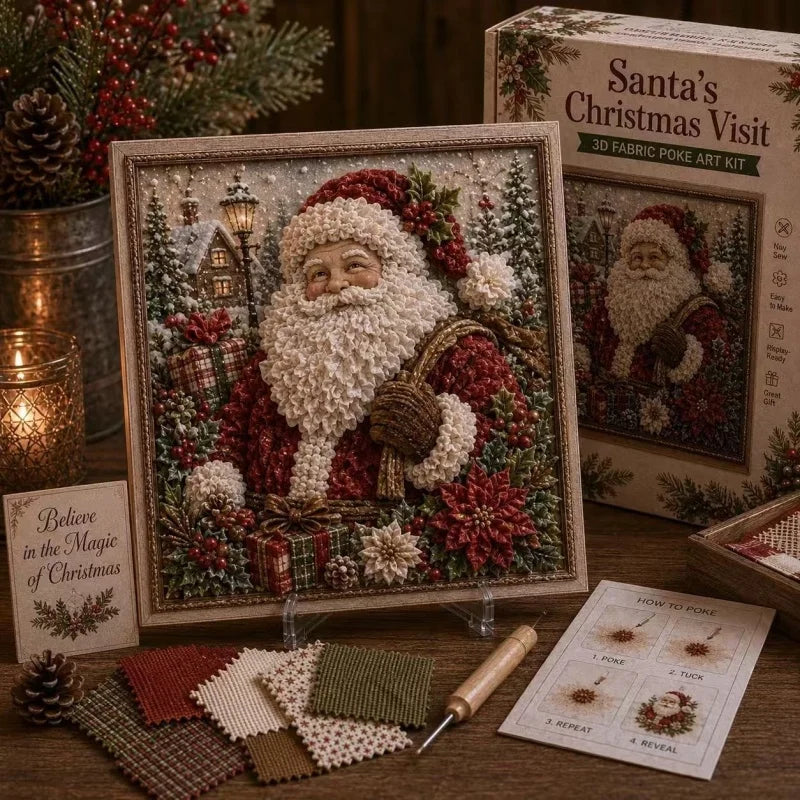 Kit de arte en tela 3D de Navidad – Decoración navideña DIY para adultos