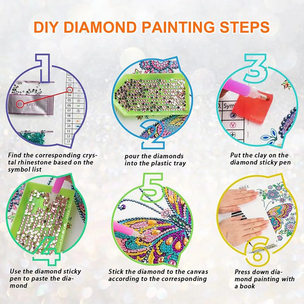 Kit de pintura de diamante de mariposa – Forma especial | 30x30cm (11.8" x 11.8")