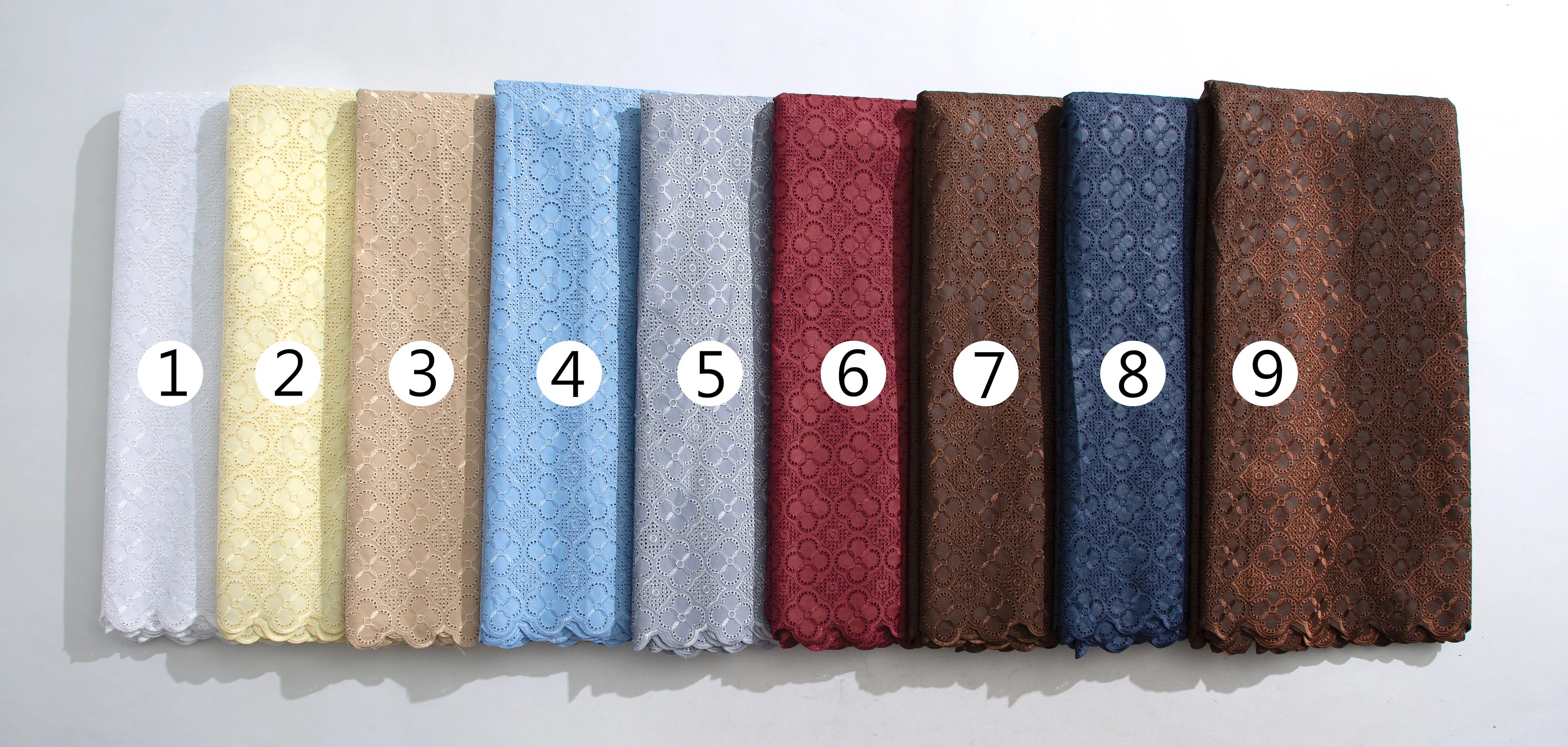 African Swiss Voile Cotton Lace Fabric – 5 Yards | Nigerian Embroidered Lace for Men’s & Women’s Clothing & DIY Sewing