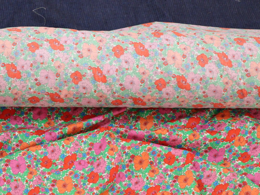 80s Count Floral Digital Print 100% Cotton Fabric – 55" Wide | Dresses, Skirts & Quilting (Sold by the Half Meter)