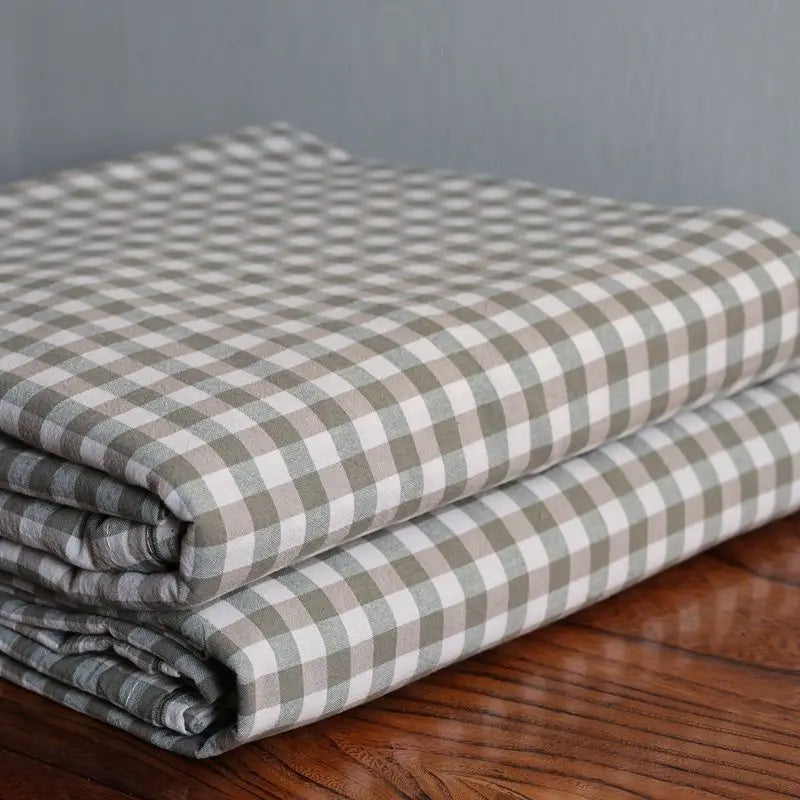 Washed Cotton Plaid Fabric | 100% Cotton | 250cm Wide | Sold by the Meter | 5 Colors