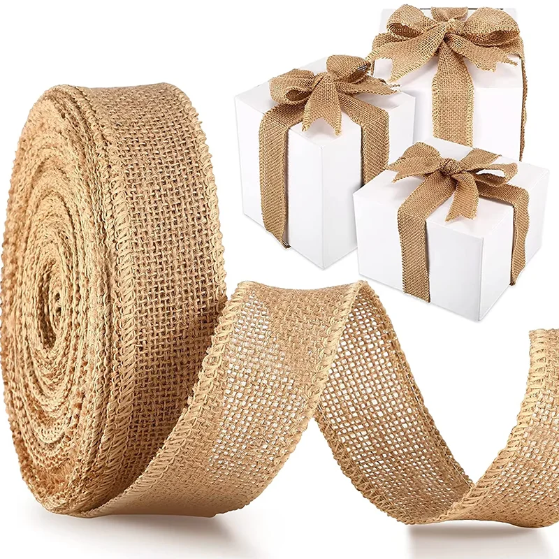 Natural Burlap Jute Ribbon Roll – 8 Widths & 2 Lengths | Gift Wrapping, Crafts, Wedding & Home Décor