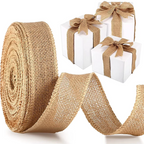 Natural Burlap Jute Ribbon Roll – 8 Widths & 2 Lengths | Gift Wrapping, Crafts, Wedding & Home Décor