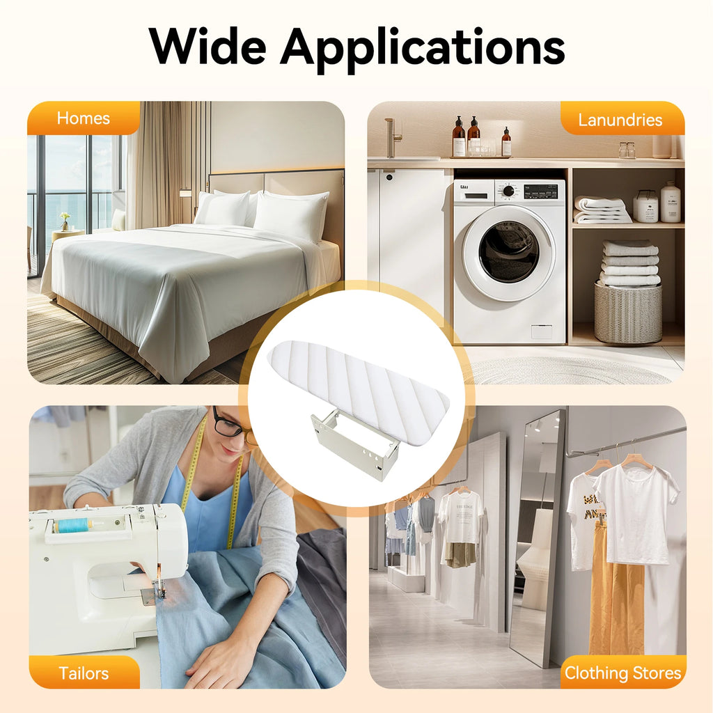 Bymaocar Foldable Wall-Mounted Ironing Board – Space-Saving Steel Pressing Table for Sewing Rooms