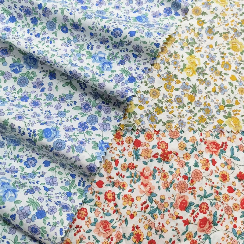 100% Cotton Poplin 60S Small Floral Print Fabric | 145cm Wide | Half Meter