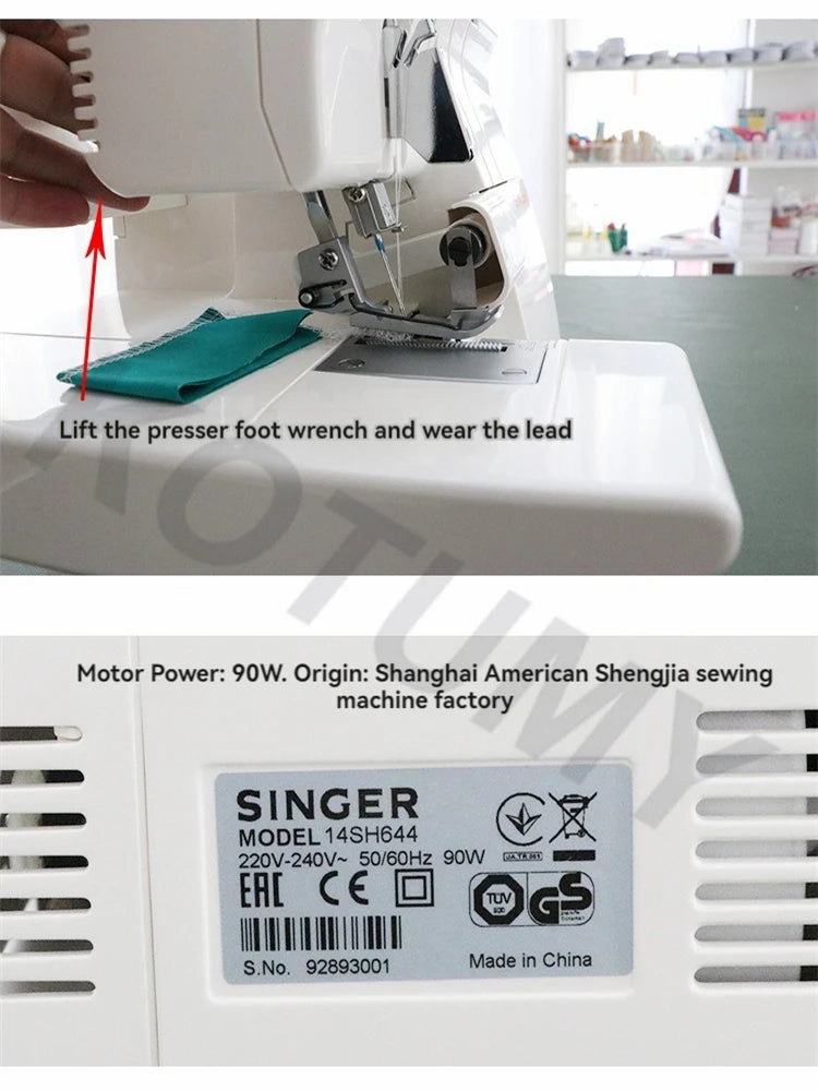 14SH644 Home Overlock Serger Machine – 4-Thread, 90W Electric