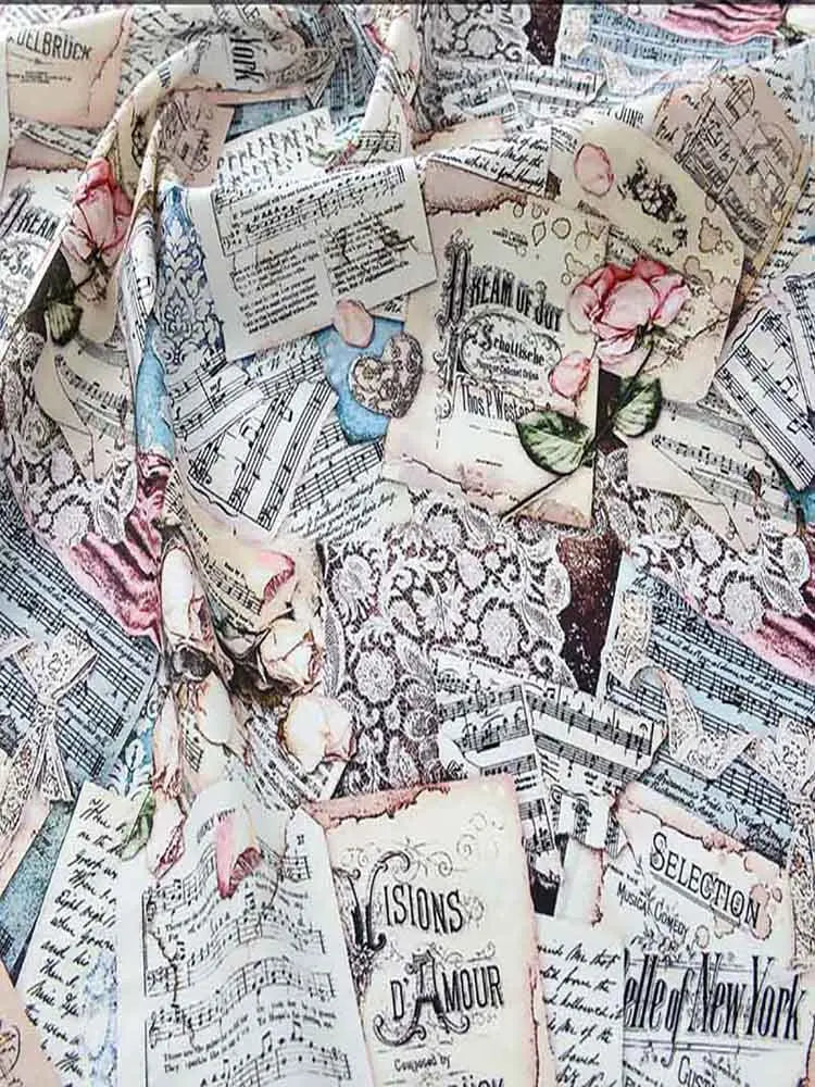 Vintage Newspaper & Map Digital Print 100% Cotton Fabric – 110cm Wide, Sold by the Half Meter
