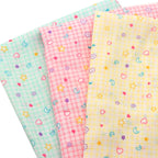Pre-Cut Polyester Chiffon Fabric, 50 × 148cm, Heart & Star Print