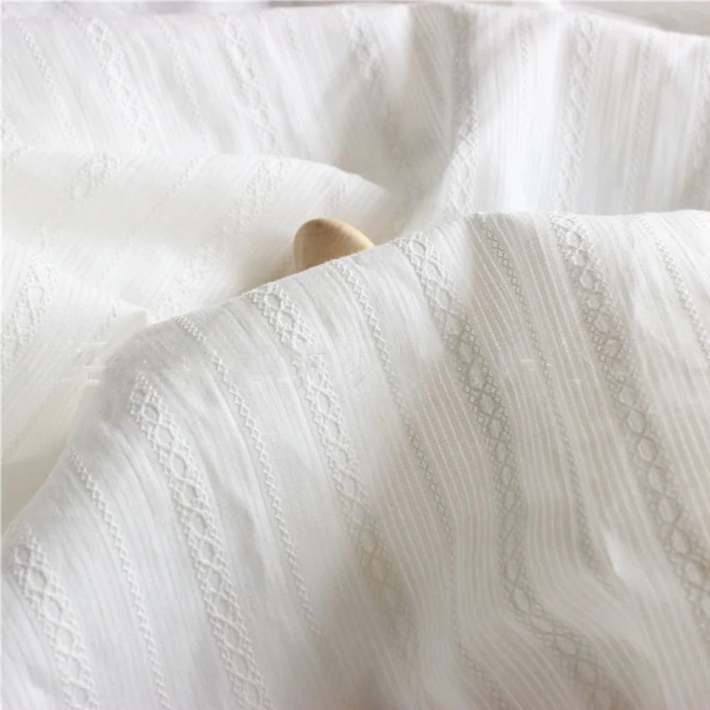 Soft Thin Jacquard 100% Cotton Fabric – 150cm Wide, Pastoral Style for Dresses, Pajamas & DIY