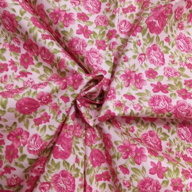 100% Cotton Poplin 60S Small Floral Print Fabric | 145cm Wide | Half Meter