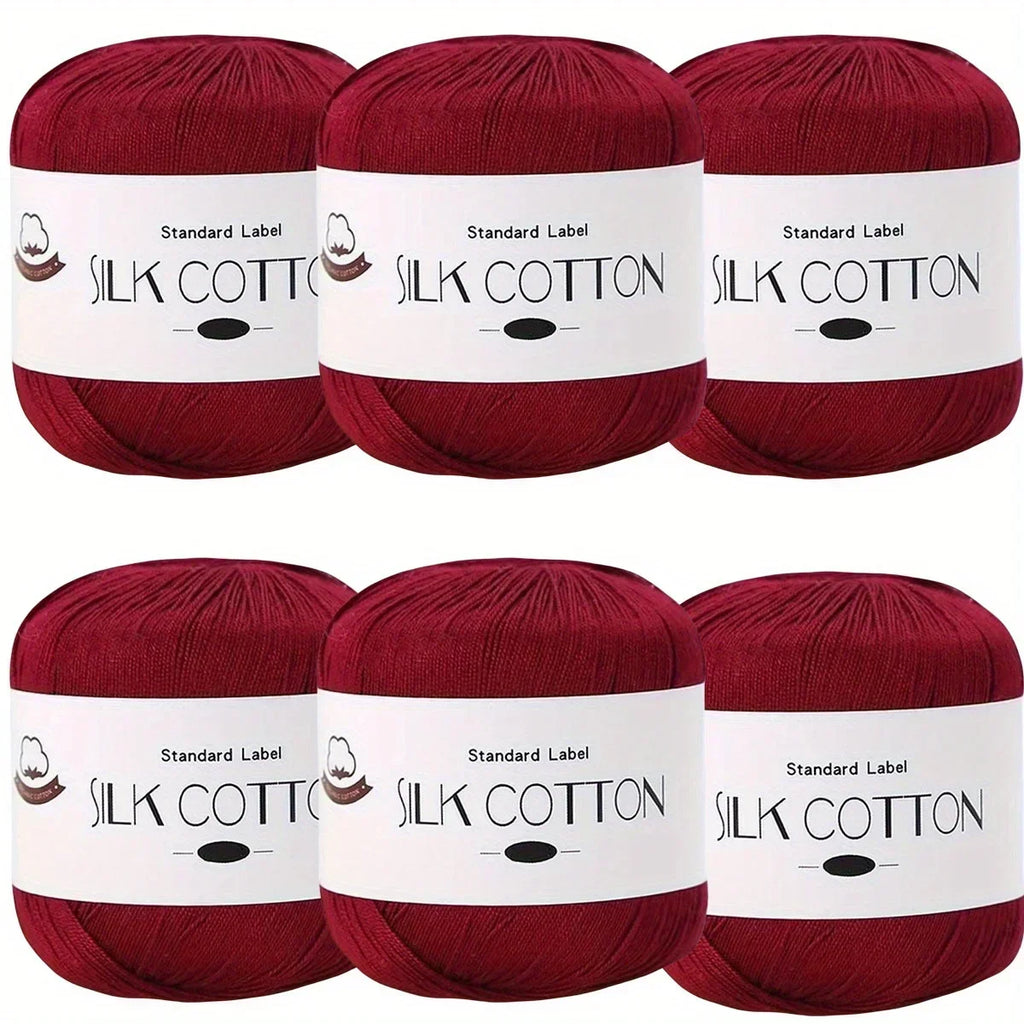 Hilo de Algodón de Seda - Hilo Fino para Ganchillo, Suéteres de Punto, Chales, Bufandas y Manualidades, Hilo Suave y Duradero 50g/unidad