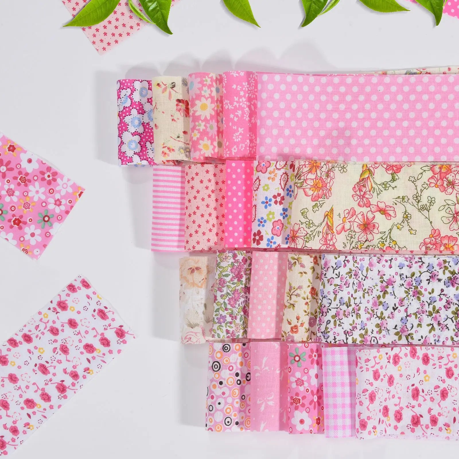 WENYUYA 40-Piece Pink Jelly Roll – Precut Organic Cotton Fabric Strips for Quilting