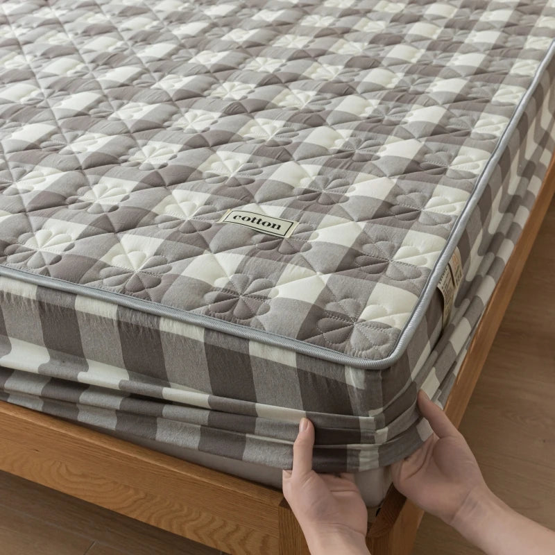KISS NEST A-Class Antibacterial Washed Cotton Mattress Cover – Quilted, Hypoallergenic, Twin to California King