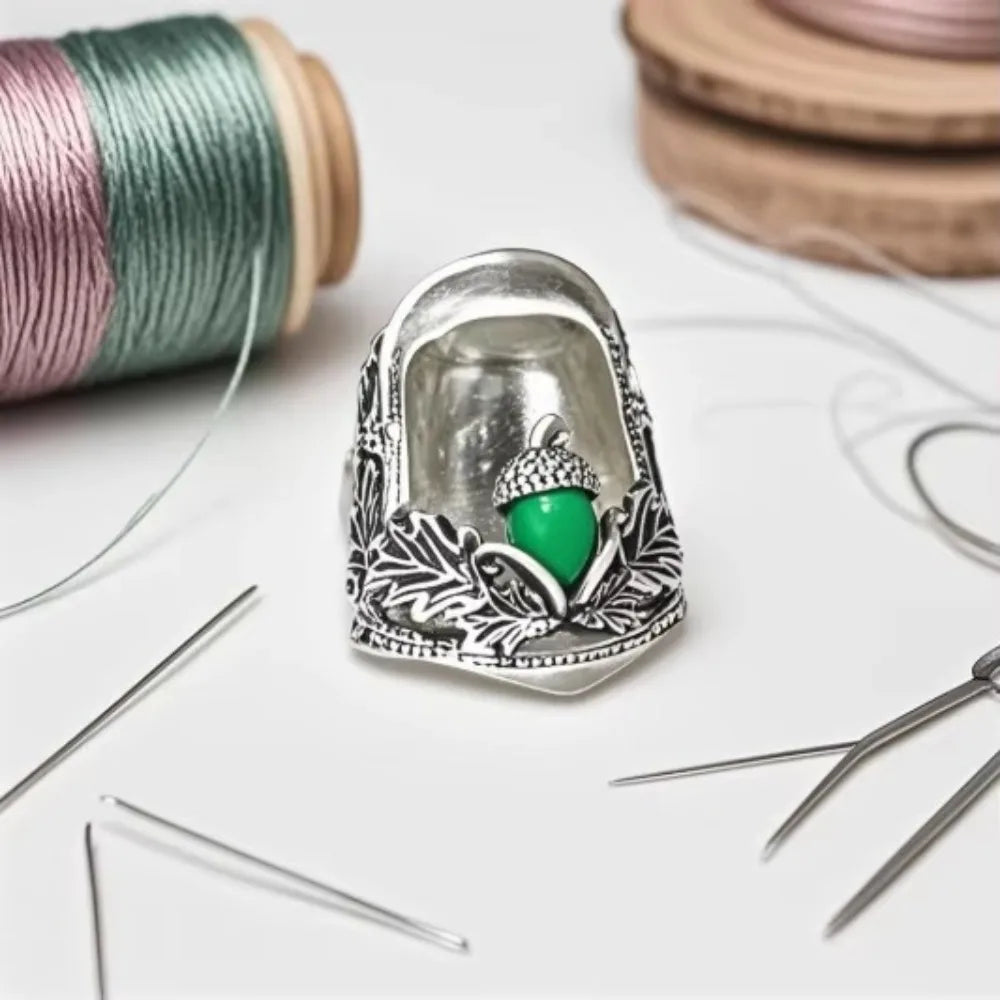 Acorn Thimble – Adjustable Metal Finger Protector for Quilting & Hand Sewing
