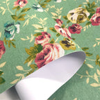 Retro Floral Print Self-Adhesive Linen Cotton Fabric Roll – 50x145cm | DIY Crafts, Jewelry Box & Furniture Repair