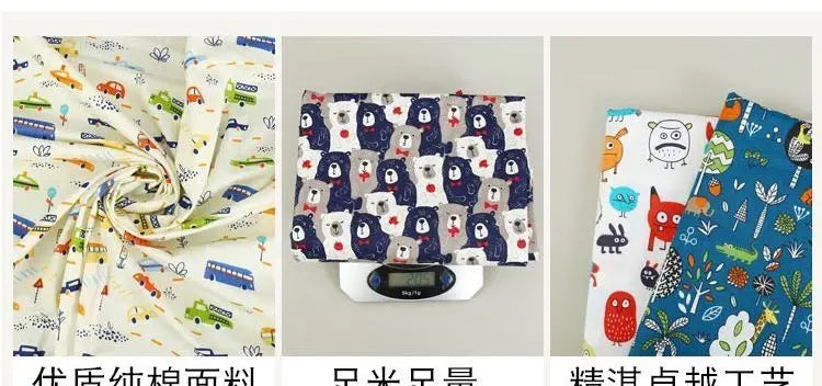 Pure Cotton AB Face Fabric – Cartoon Printed for Baby & Children's Clothing, Bedding & Quilting