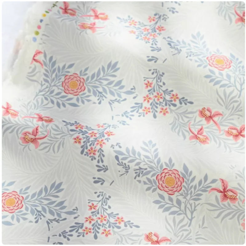 Floral Print Cotton Canvas Fabric – 110 cm Wide (43 in) | Sold Per Half Yard