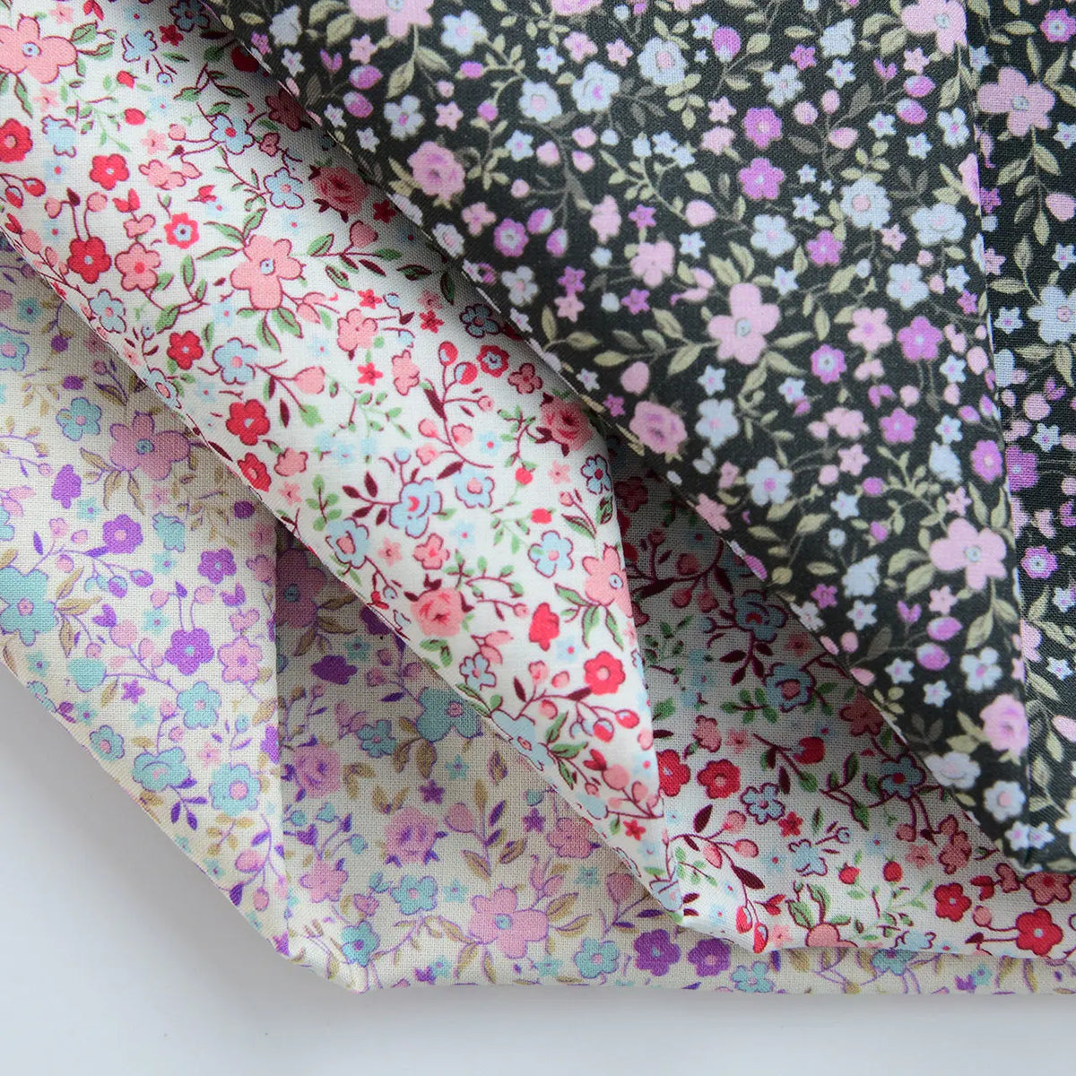 60s Premium Combed Pure Cotton Fabric Vintage Floral Soft For Dress Shirt Blouse Apron Patchwork Pillow Cushion Diy Sewing Craft
