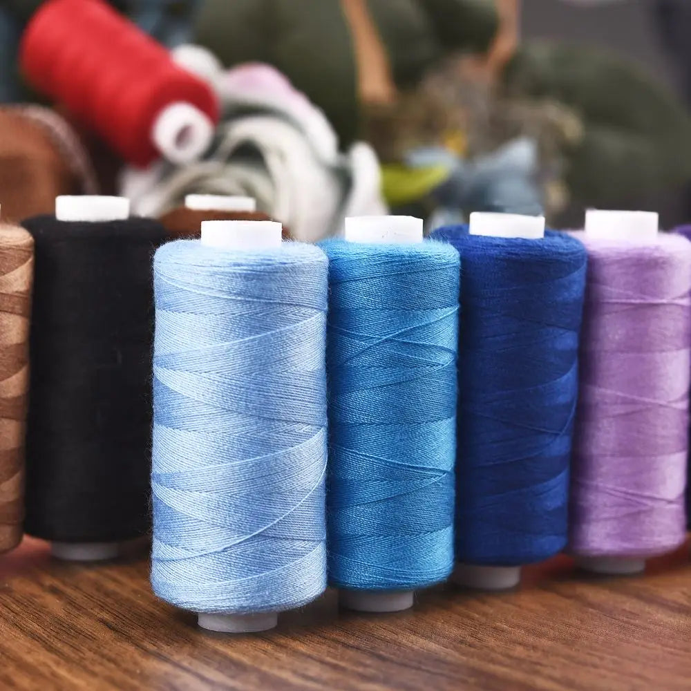 Polyester Sewing Thread Set — 6 Rolls, 400 Yards Each