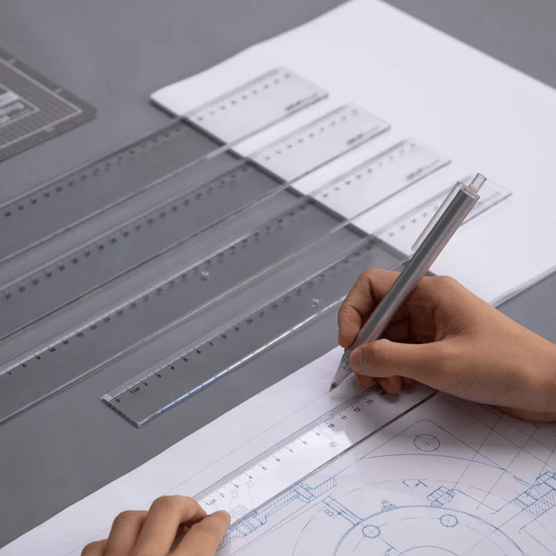 Regla transparente recta – Regla de medición de plástico transparente de alta precisión para coser, acolchar y dibujar