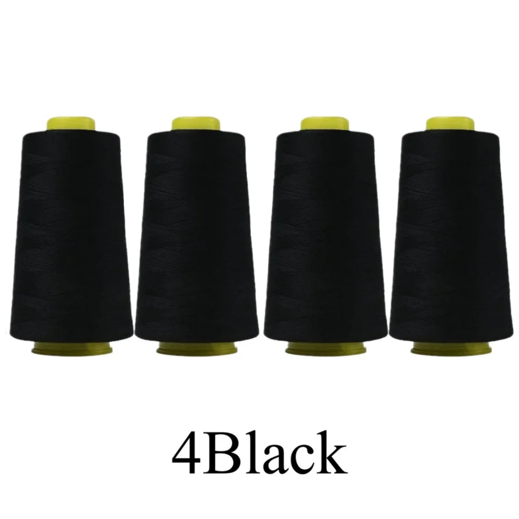 Serger Thread 100% Polyester – 3000 Yards per Roll | Black & White Cones