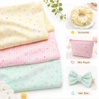 Pre-Cut Polyester Chiffon Fabric, 50 × 148cm, Heart & Star Print