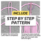 Kit de macramé Corazón y Flores para Colgar en la Pared — Kit de Manualidades DIY para Principiantes | Poliéster