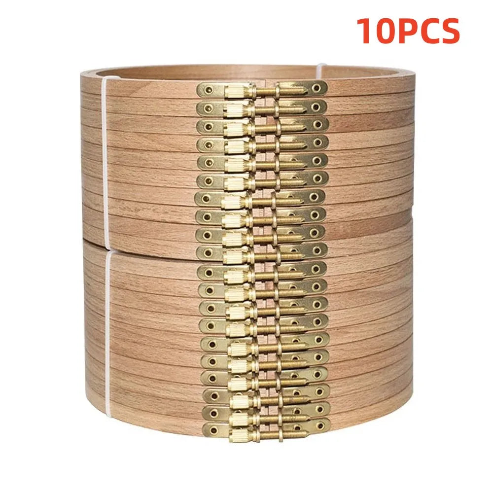 Round Bamboo Embroidery Hoops — Set of 10 (3–12 inch)