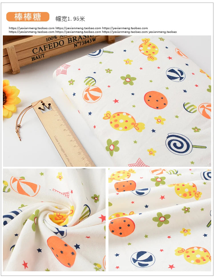 100% Cotton Knitted Print Fabric – 50×90 cm (19.7×35.4 in)
