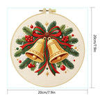 Christmas Bells Embroidery Kit – Beginner Holiday Needlework | 20x20cm