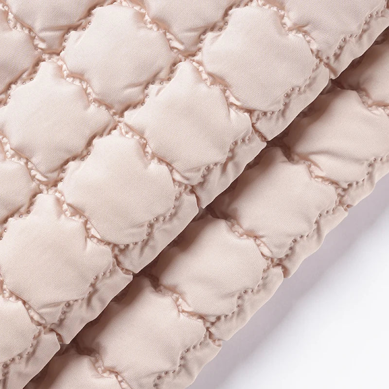 Quilted Bubble Grid Fabric by the Yard – 54" Wide Embossed Sewing Cloth