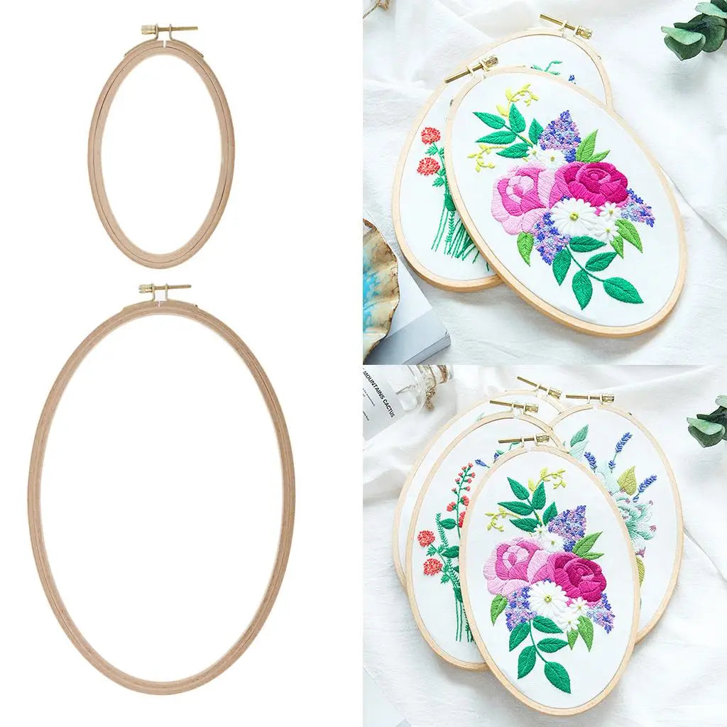 Oval Beech Wood Embroidery Hoops