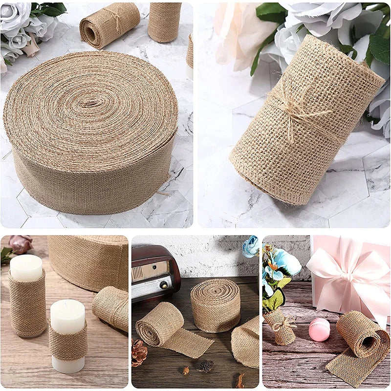 Natural Burlap Jute Ribbon Roll – 8 Widths & 2 Lengths | Gift Wrapping, Crafts, Wedding & Home Décor