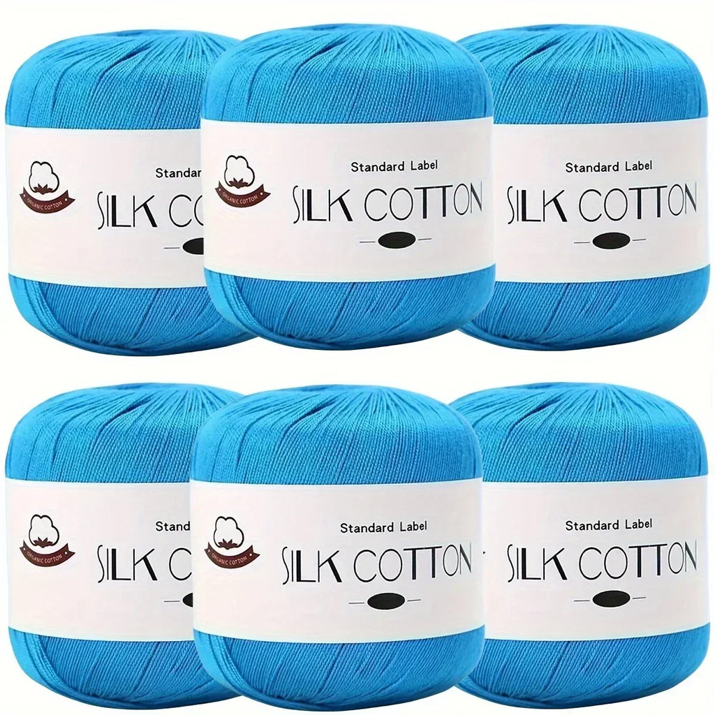 Hilo de Algodón de Seda - Hilo Fino para Ganchillo, Suéteres de Punto, Chales, Bufandas y Manualidades, Hilo Suave y Duradero 50g/unidad