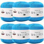 Hilo de Algodón de Seda - Hilo Fino para Ganchillo, Suéteres de Punto, Chales, Bufandas y Manualidades, Hilo Suave y Duradero 50g/unidad