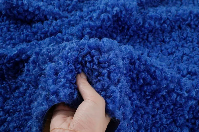 Teddy Plush Imitation Wool Fleece Fabric – 50x50cm | Soft Warm Fabric for Dolls, Pet Clothes & DIY Sewing