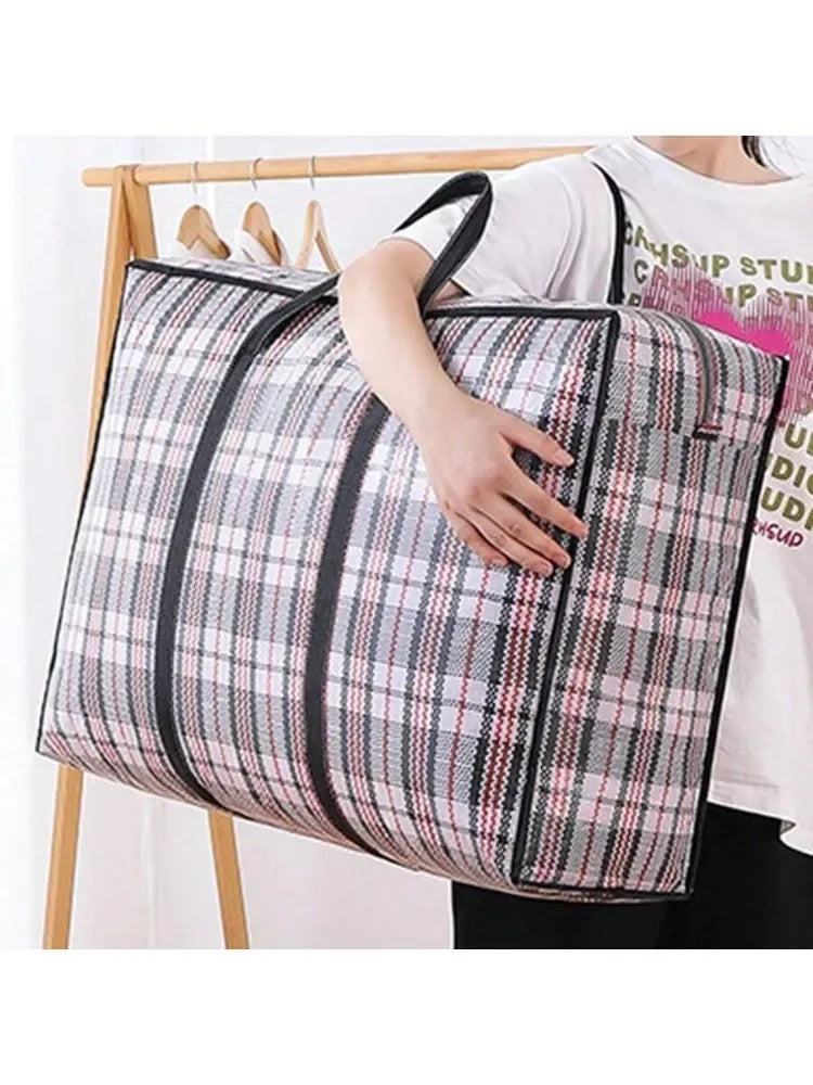 Large Capacity Quilt & Blanket Storage Bag – Dustproof Woven Organizer
