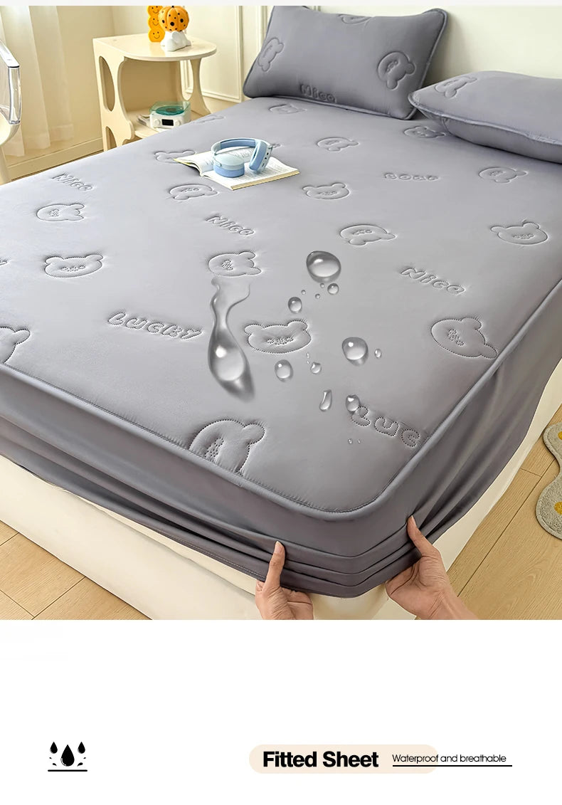 Ultrasonic Quilted Waterproof Mattress Protector – TPU, Anti-Mite, Baby-Safe, 6 Sizes
