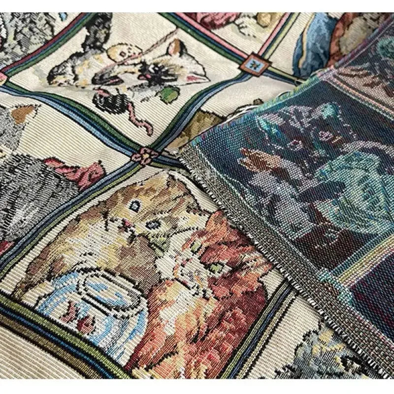 Tela de brocado con estampado de gato bonito – 150 cm de ancho, cortado a pedido (incrementos de 50 cm)