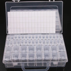 1 ud. Caja de almacenamiento de plástico con 28/32/48/56/64 compartimentos, organizador de accesorios de joyería, abalorios y cuentas para pintura de diamante DIY