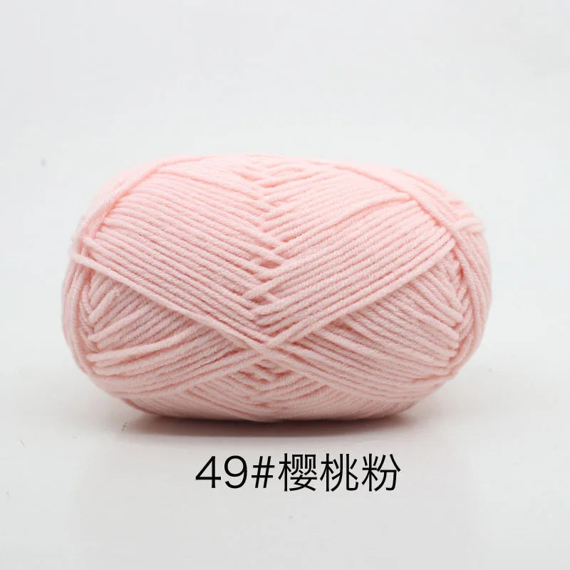 4-Ply Milk Cotton Knitting Yarn – 80% Cotton Blend | 40-50g Skein for Crochet, Sweaters & Amigurumi
