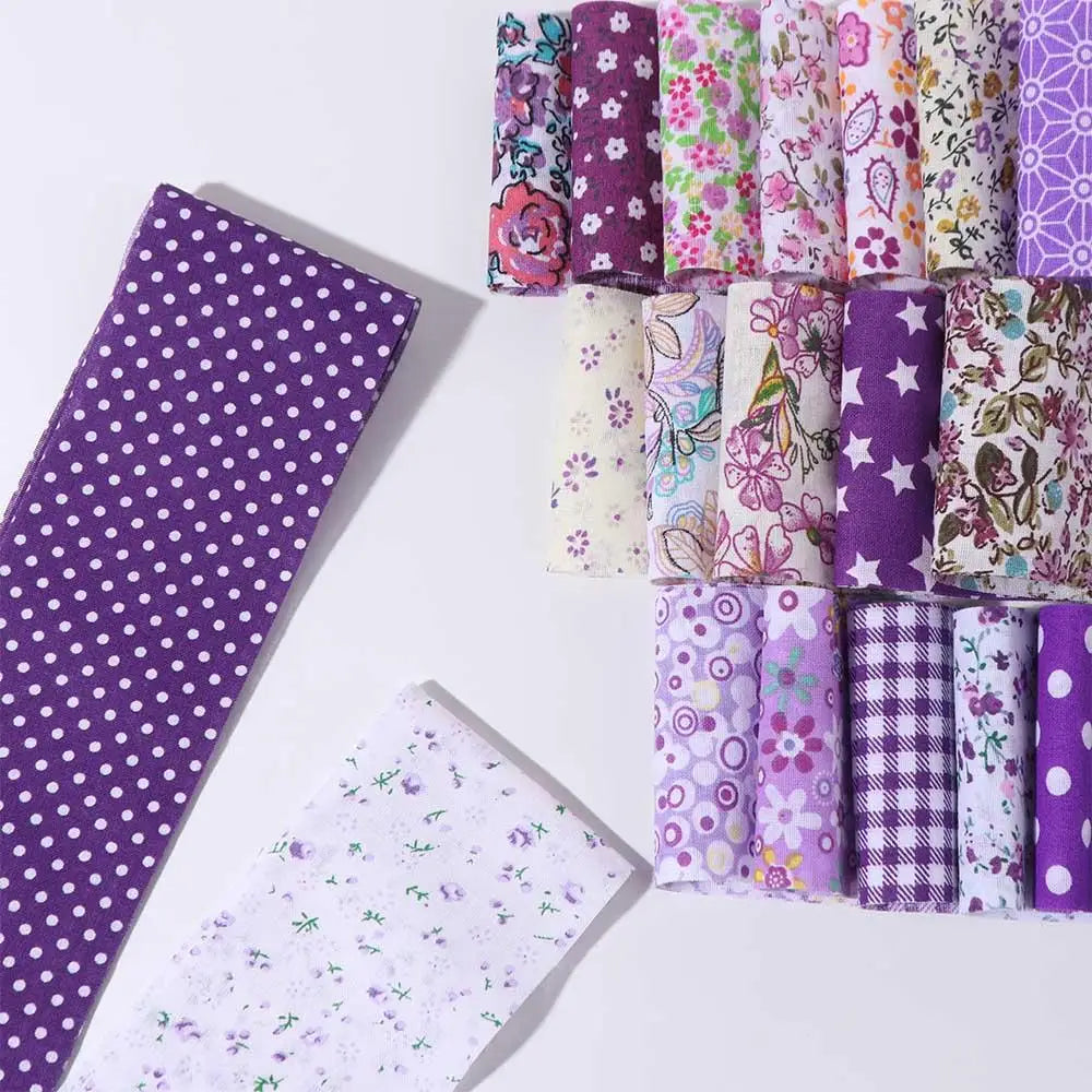 Floral Cotton Fabric Strips – 40 Pieces, 6.5 × 50 cm (2.56" × 19.69")