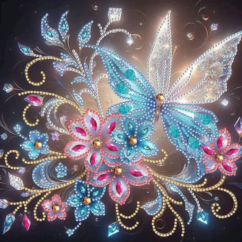 Kit de pintura de diamante de mariposa – Forma especial | 30x30cm (11.8" x 11.8")