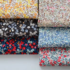 Small Floral Print Cotton Poplin Fabric – 145cm Wide | 6 Color Options