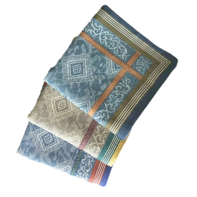 Cotton Jacquard Handkerchief – Elegant Printed Pattern | Soft & Sweat-Absorbing | 43x43cm