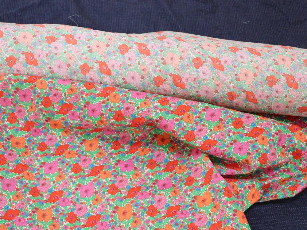 80s Count Floral Digital Print 100% Cotton Fabric – 55" Wide | Dresses, Skirts & Quilting (Sold by the Half Meter)