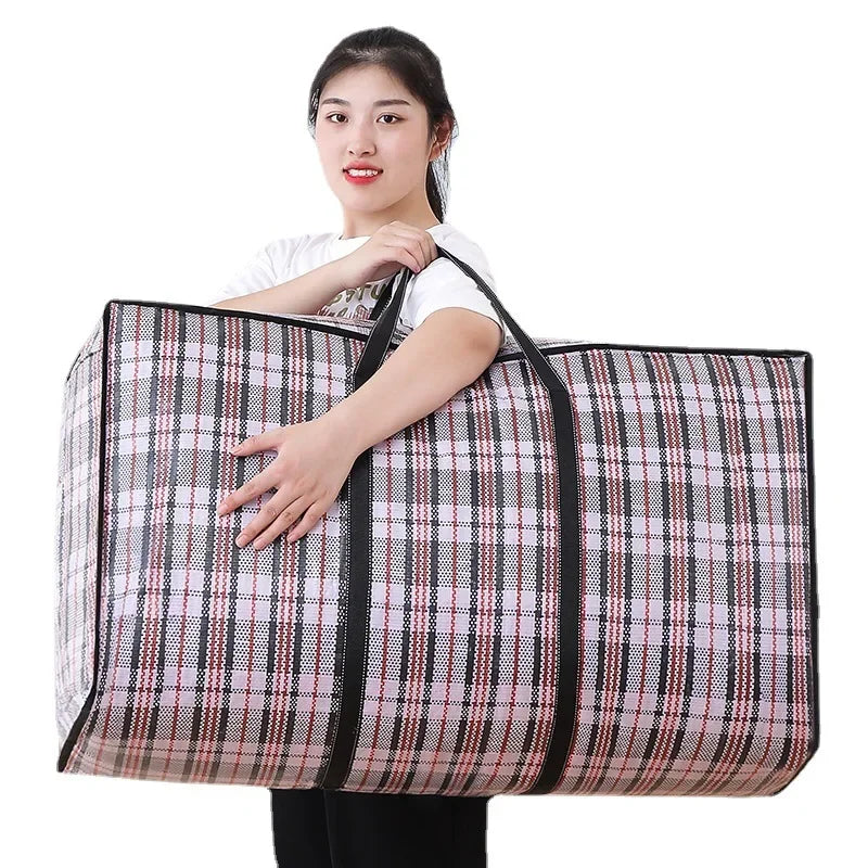 Large Capacity Quilt & Blanket Storage Bag – Dustproof Woven Organizer