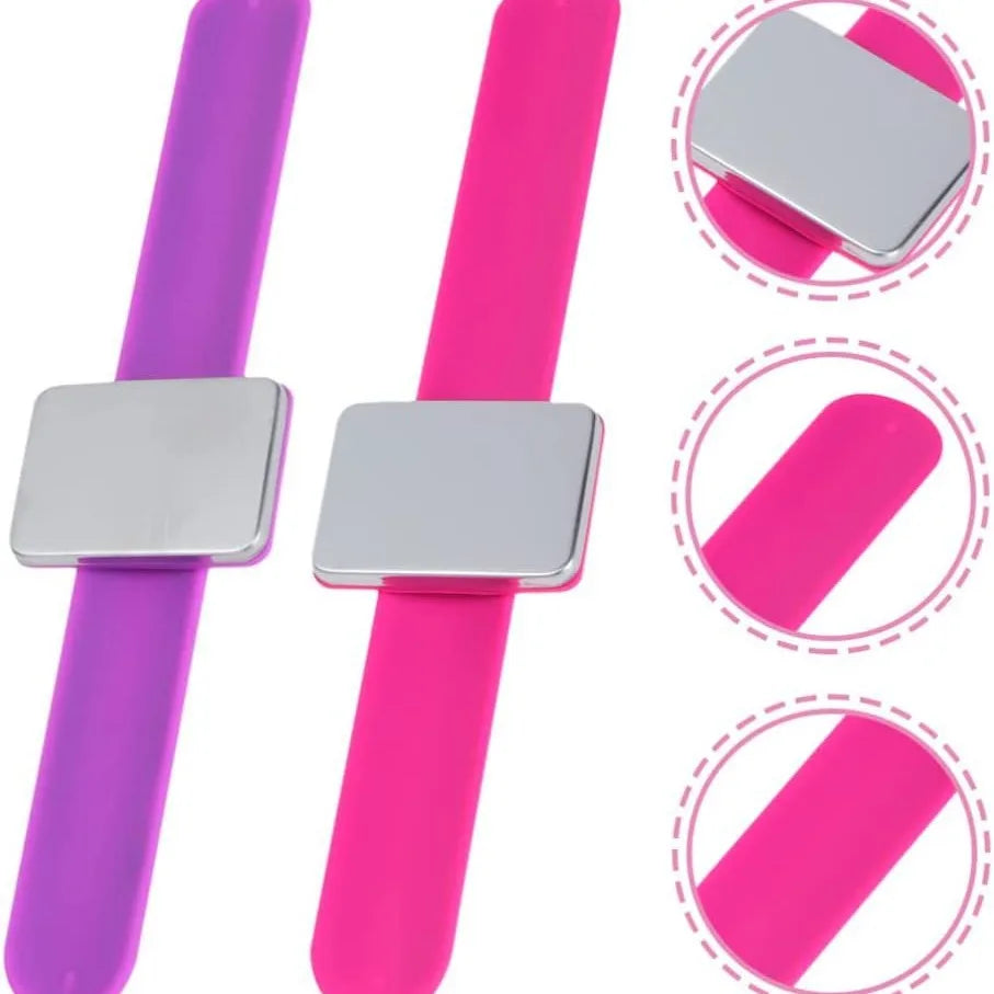 Alfiletero magnético de silicona para muñeca – Sujetador magnético de alfileres portátil para coser y acolchar | Individual, paquete de 2 y kit