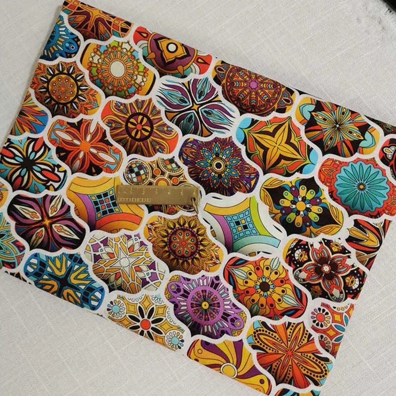 Mandala Boho Print Cotton Fabric – 100% Cotton, Digital Print, 110 cm Wide