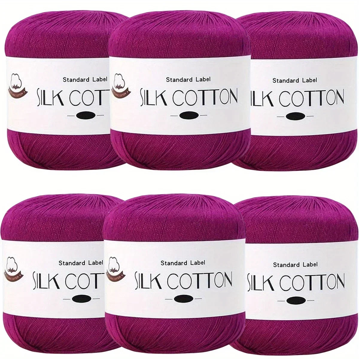 Silk Cotton Yarn - Fine Lace Thread for Crochet, Knitting Sweater,Shawls, Scarves, and DIY Crafts, Soft Durable Yarn 1.76oz/pc